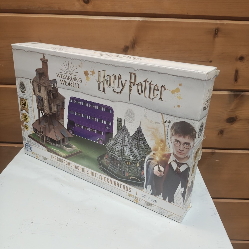 Harry Potter 4D Cityscape 3D Puzzle Burrow Hagrids Hut Knight Bus 315 Pieces New